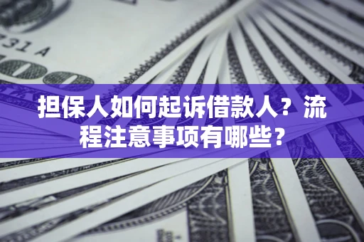 济南担保人如何起诉借款人？流程注意事项有哪些？